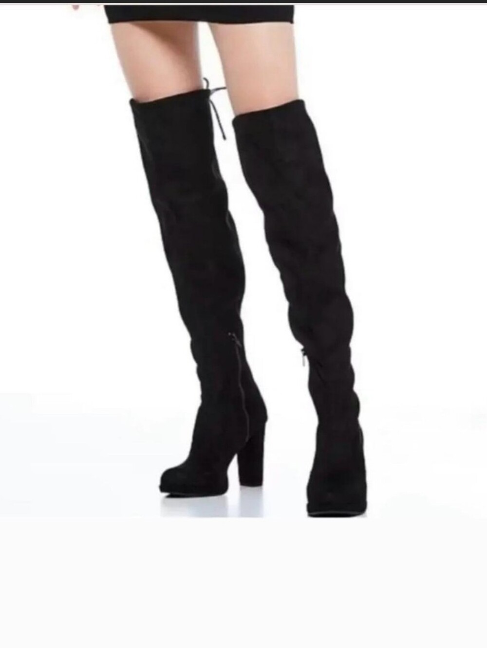 Gianni Bini GB Black Faux Suede Over The Knee Platform Boots Size 6.5M